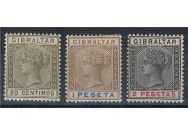 GIBRALTAR 1895 Effigy of Queen Victoria 3v MH*