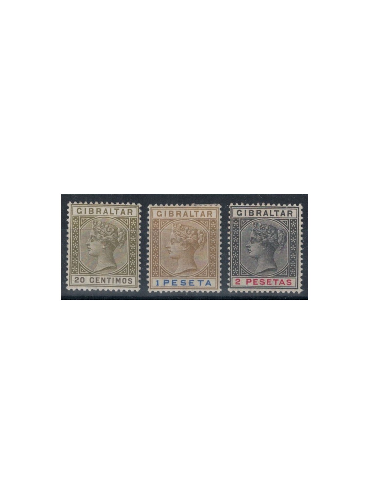 GIBILTERRA 1895 Effigie della Regina Vittoria 3v MH*