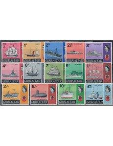 GIBILTERRA 1967 Effigie della Regina Elisabetta e navi 14v MNH**