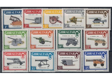 GIBILTERRA 1987 Serie ordinaria, cannoni 13v MNH**