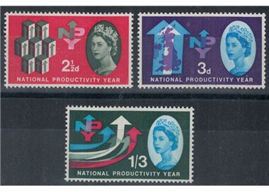 GREAT BRITAIN 1962 Year of National Productivity with Phosphorus Bands 3v MNH**