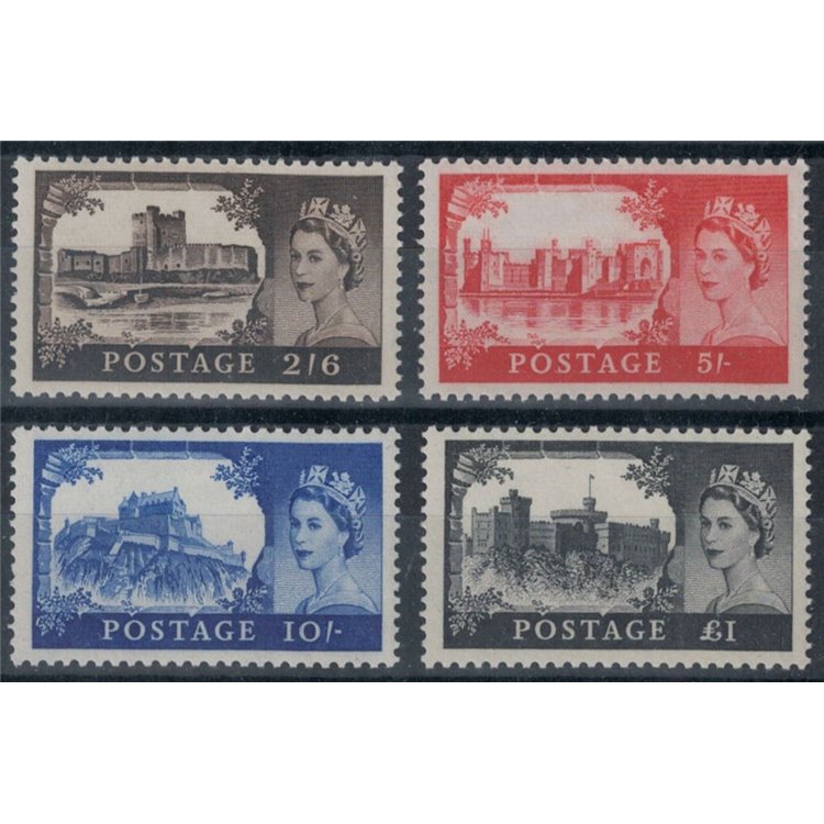 GREAT BRITAIN 1967-68 Castles and effigy of Elizabeth II 4v MNH**