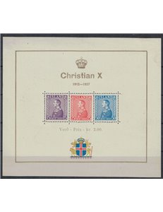ICELAND 1937 Advent to the Throne of Christian X s/s MH*