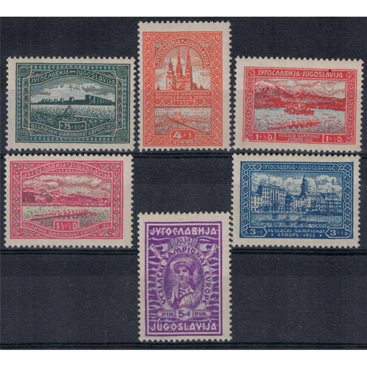 JUGOSLAVIA 1932 Campionati europei di canottaggio 6v MNH**