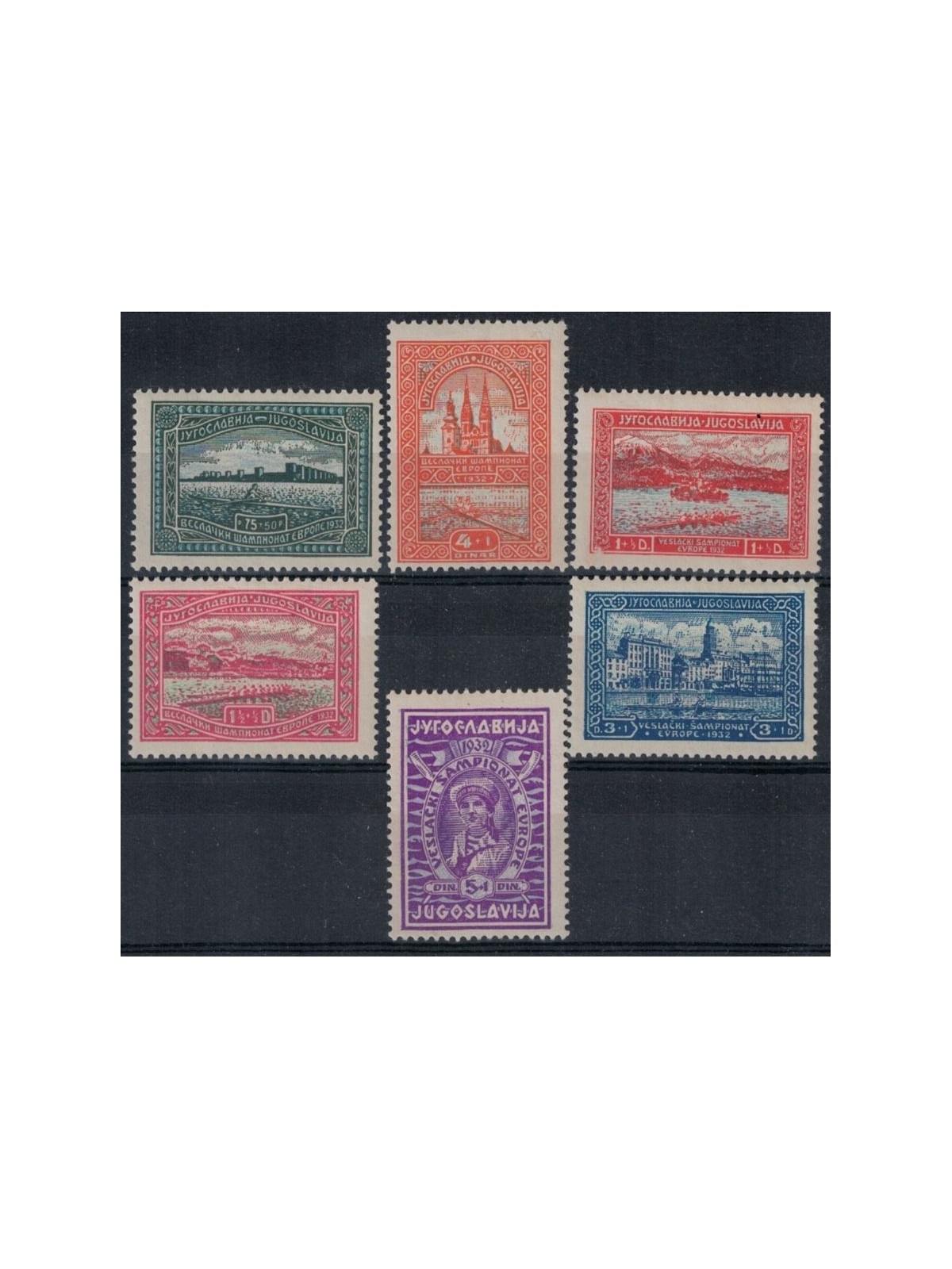JUGOSLAVIA 1932 Campionati europei di canottaggio 6v MNH**