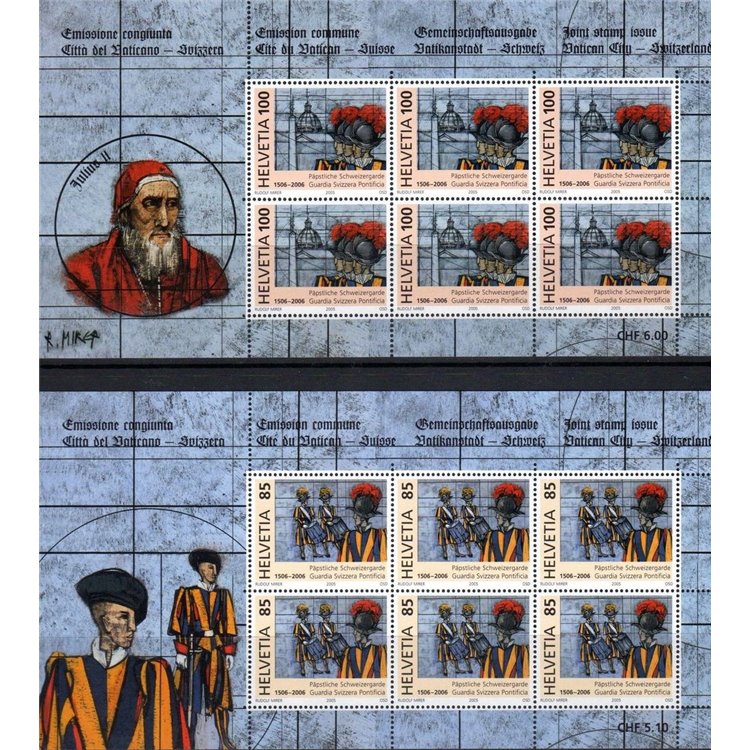 SVIZZERA 2005 Guardia Svizzera Pontificia 2 MF MNH**
