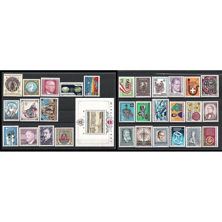 AUSTRIA 1981 Annata completa 30v + 1 BF MNH**