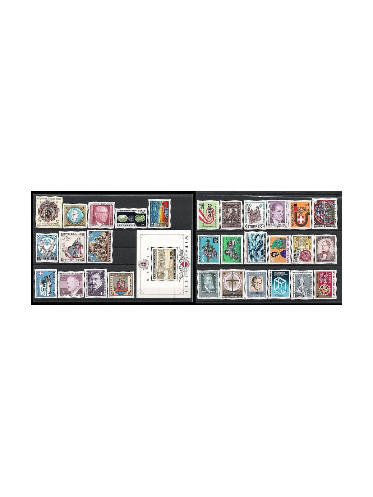 AUSTRIA 1981 Complete vintage 30v + 1 s/s MNH**