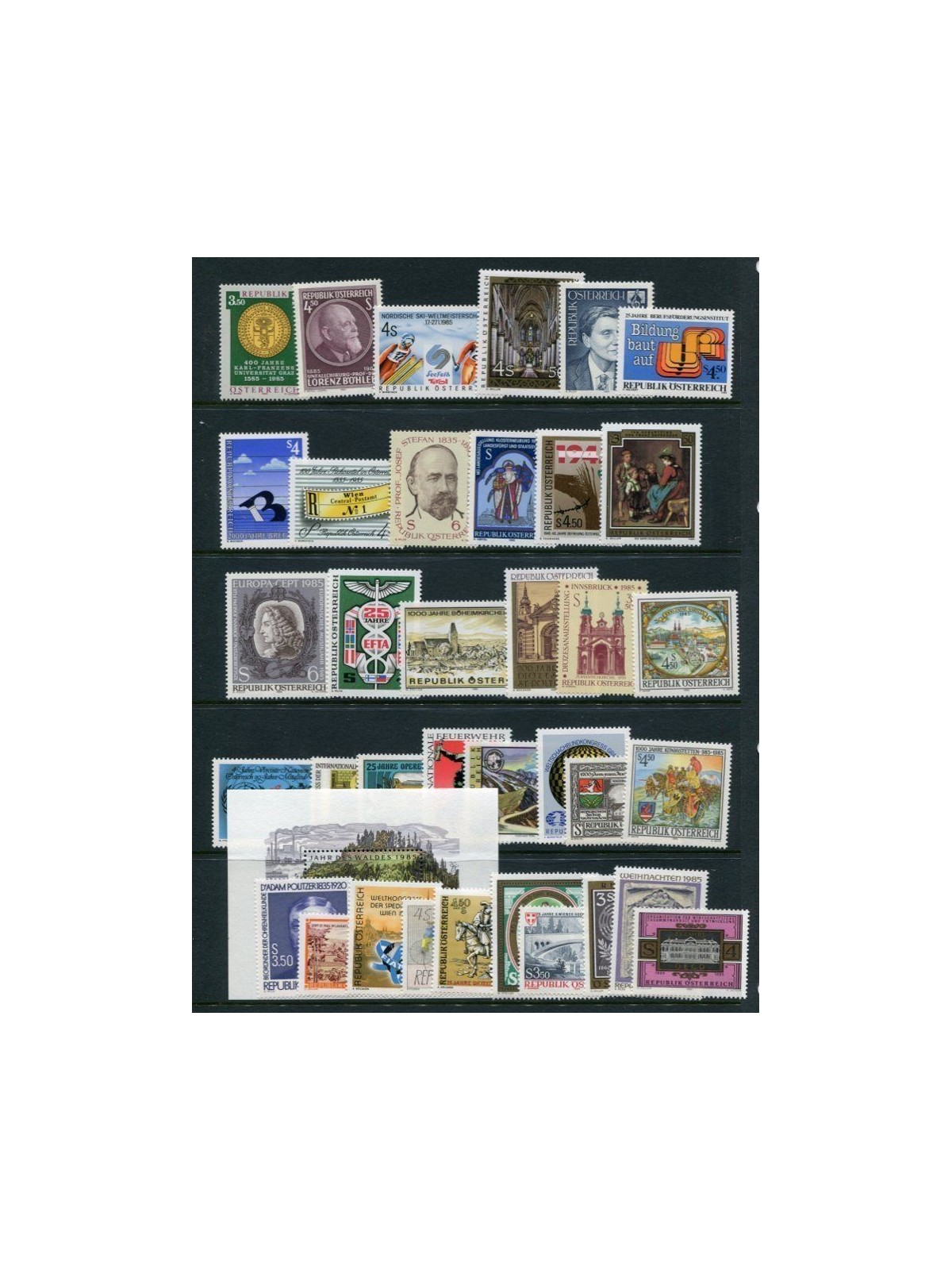 AUSTRIA 1985 Complete Year 36v + 1 s/s MNH**