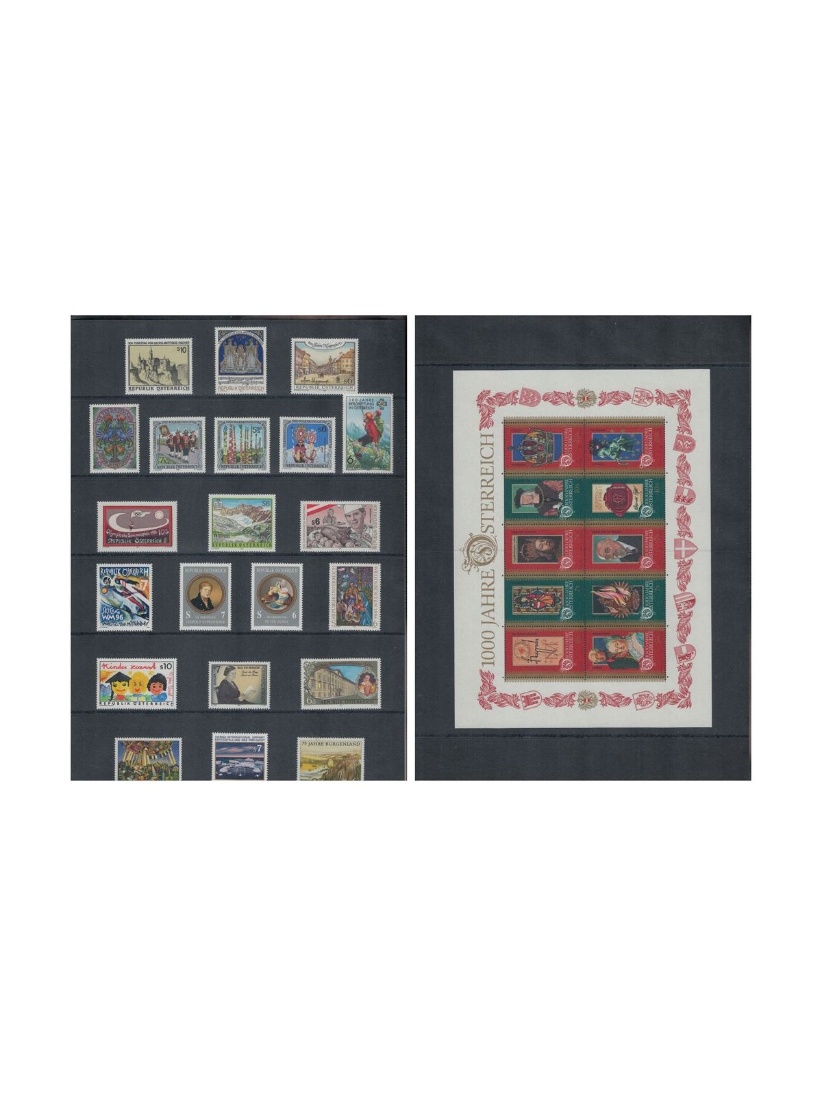 AUSTRIA 1996 Complete vintage 21v + 1 s/s MNH**