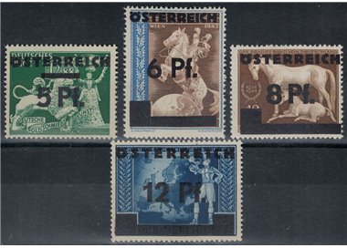 AUSTRIA 1945 German stamps overprinted 4v MNH**