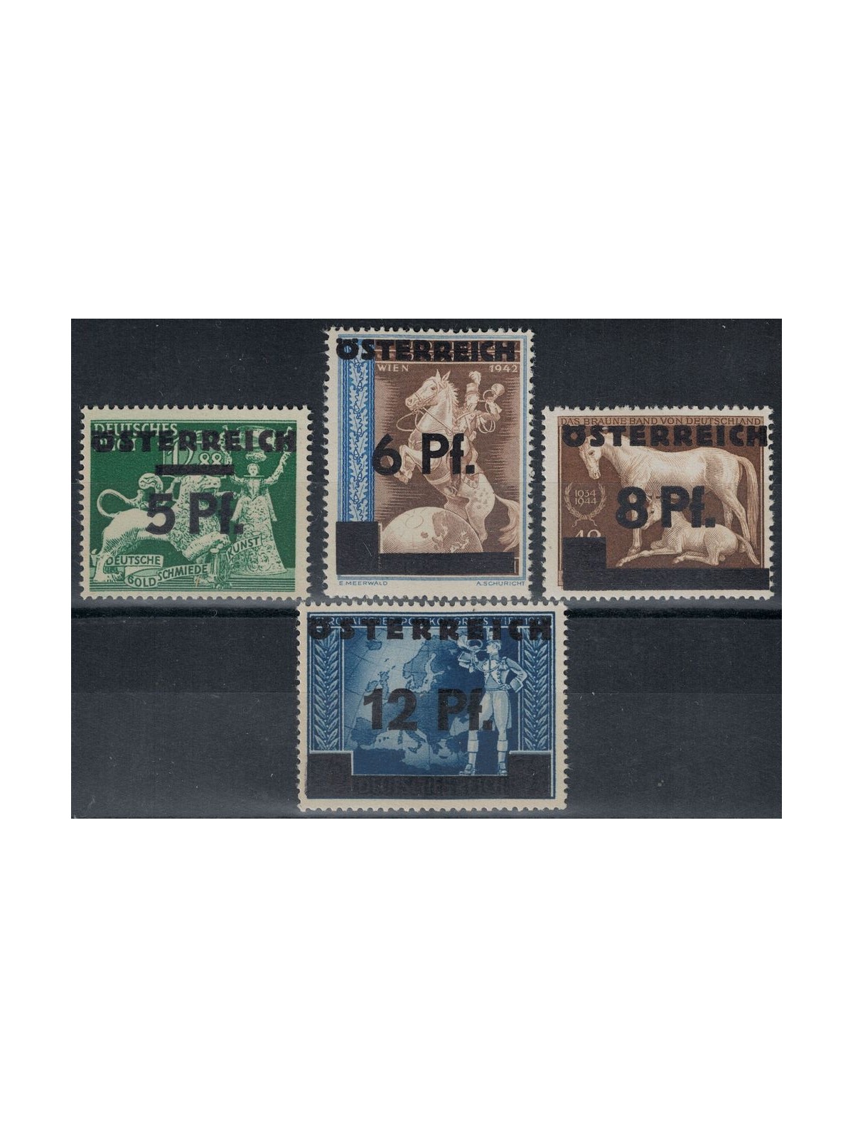 AUSTRIA 1945 German stamps overprinted 4v MNH**