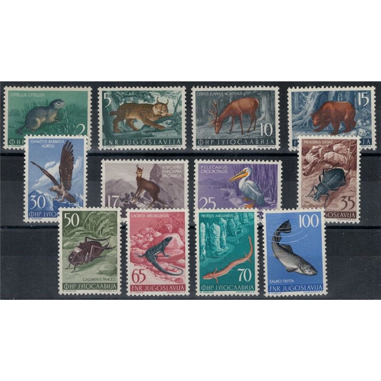 JUGOSLAVIA 1954 Fauna jugoslava 12v MNH**