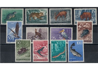 YUGOSLAVIA 1954 Yugoslav fauna 12v MNH**