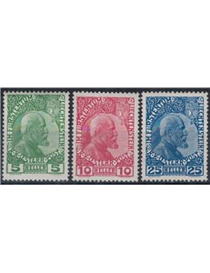 LIECHTENSTEIN 1912 Effigie del Principe Giovanni II 3v MH*