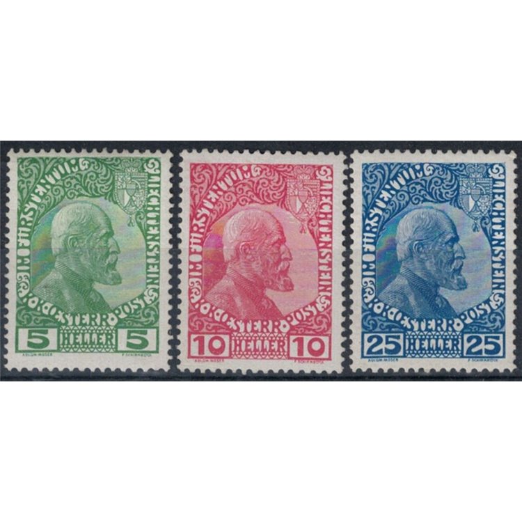 LIECHTENSTEIN 1912 Effigy of Prince John II 3v MH*