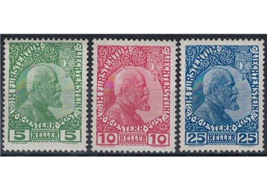 LIECHTENSTEIN 1912 Effigy of Prince John II 3v MH*