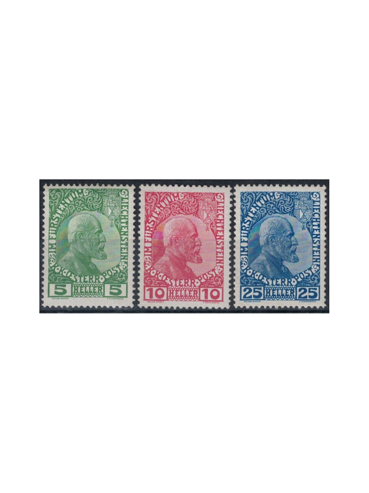 LIECHTENSTEIN 1912 Effigy of Prince John II 3v MH*