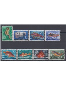 YUGOSLAVIA 1956 Yugoslavian fauna, animals of the Adriatic Sea 9v mng