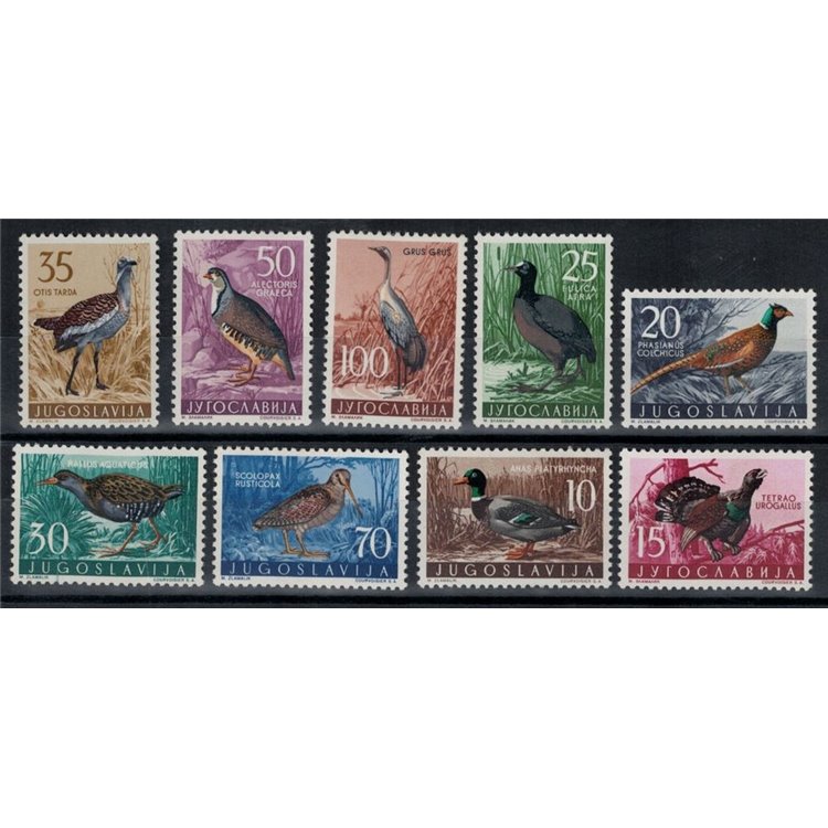 YUGOSLAVIA 1958 Fauna, birds 9v mng