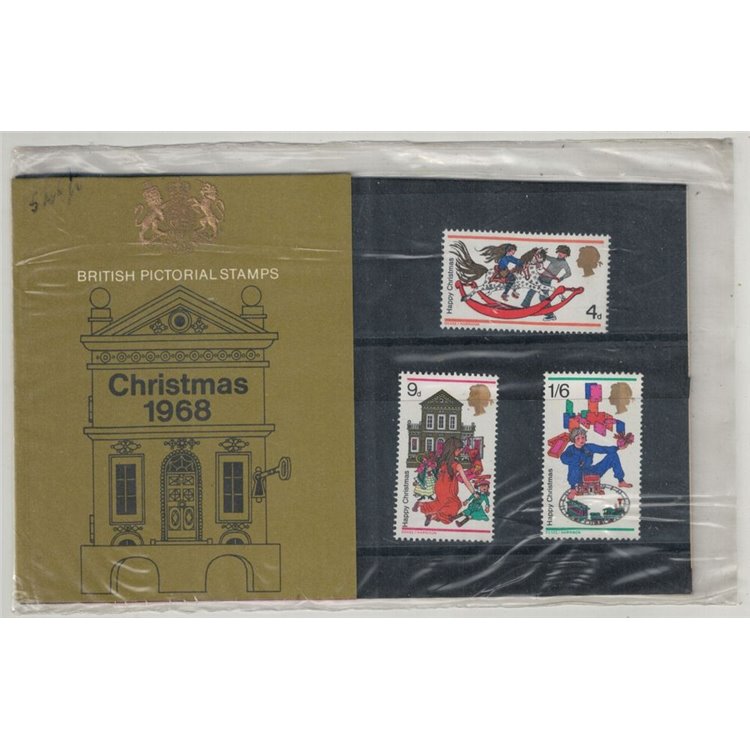 GRAN BRETAGNA 1968 Natale, Presentation pack 3v MNH**