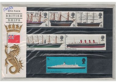 GREAT BRITAIN 1969 British ships, Presentation pack 6v MNH**