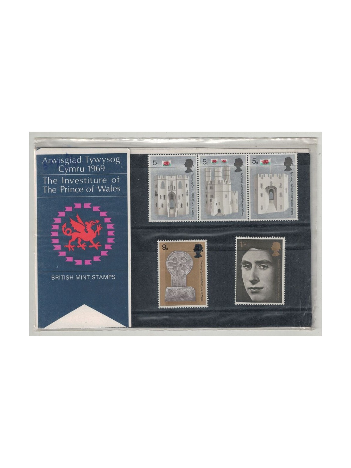 GREAT BRITAIN 1969 Investiture of the Prince of Wales, Presentation pack 5v MNH**