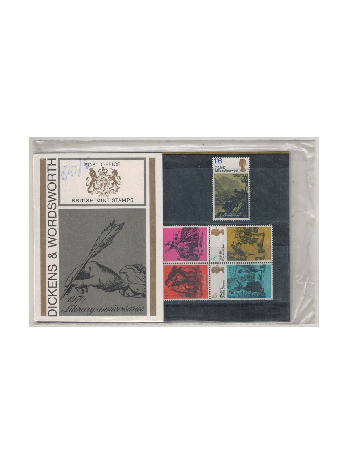 GREAT BRITAIN 1970 Dickens and Wordsworth, Presentation pack 5v MNH**