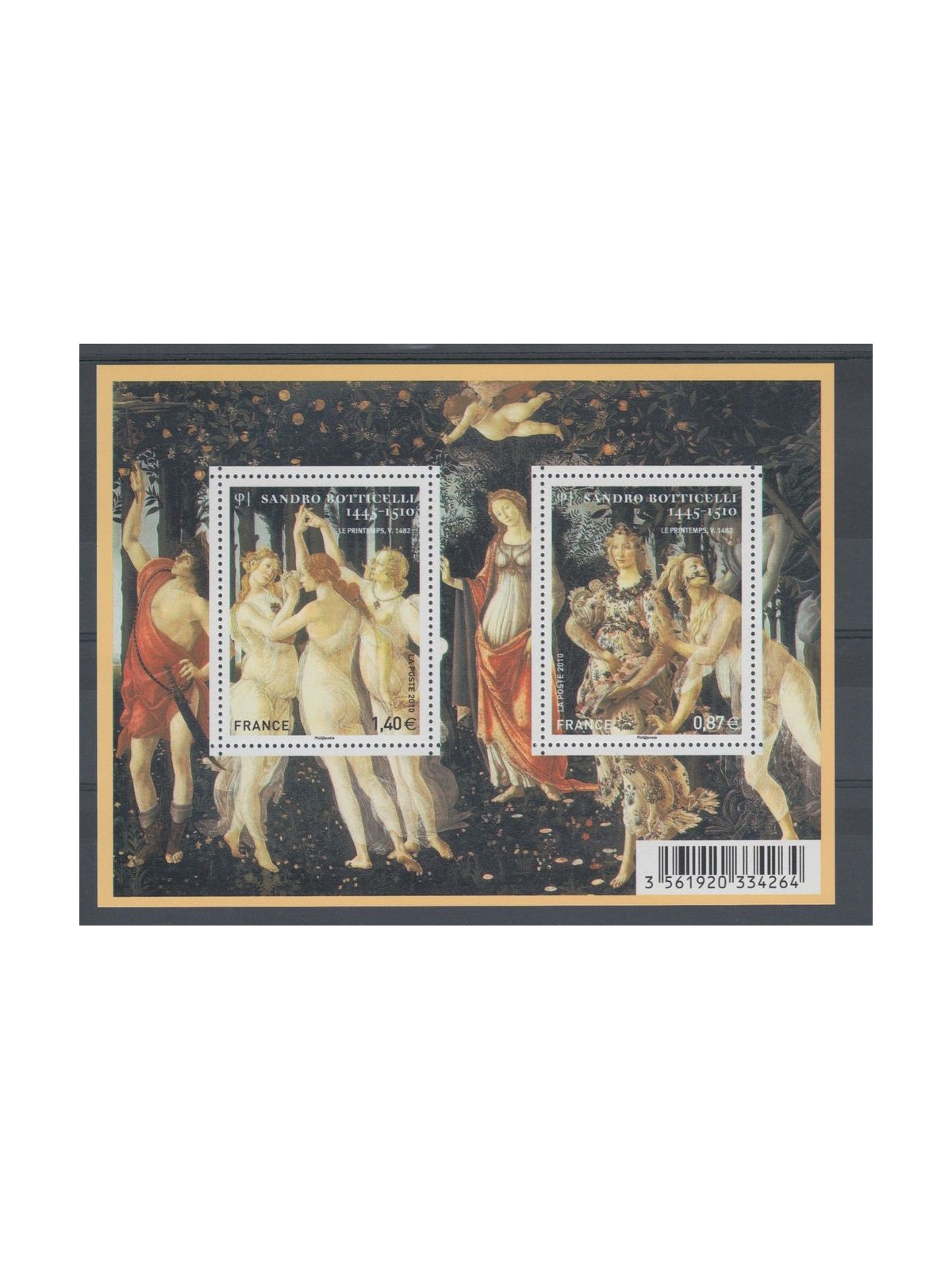 FRANCE 2010 Art (Sandro Botticelli) s/s MNH**