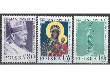POLAND 2000 Birthday of John Paul II 3v MNH**