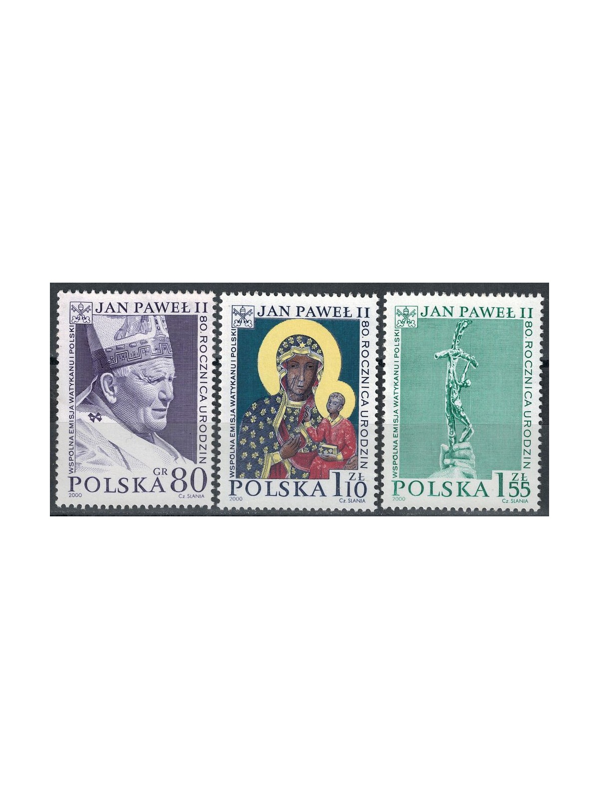 POLAND 2000 Birthday of John Paul II 3v MNH**