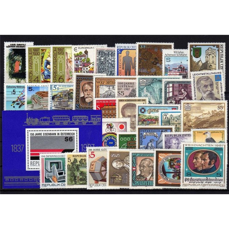 AUSTRIA 1987 Complete vintage 35v + 1 s/s MNH**
