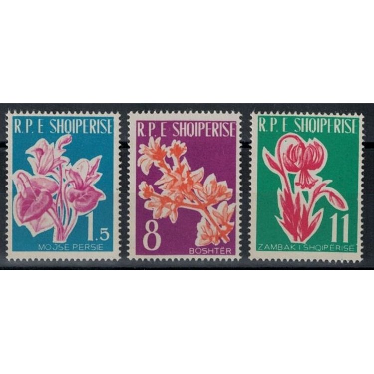 ALBANIA 1961 Flora, flowers 3v MNH**