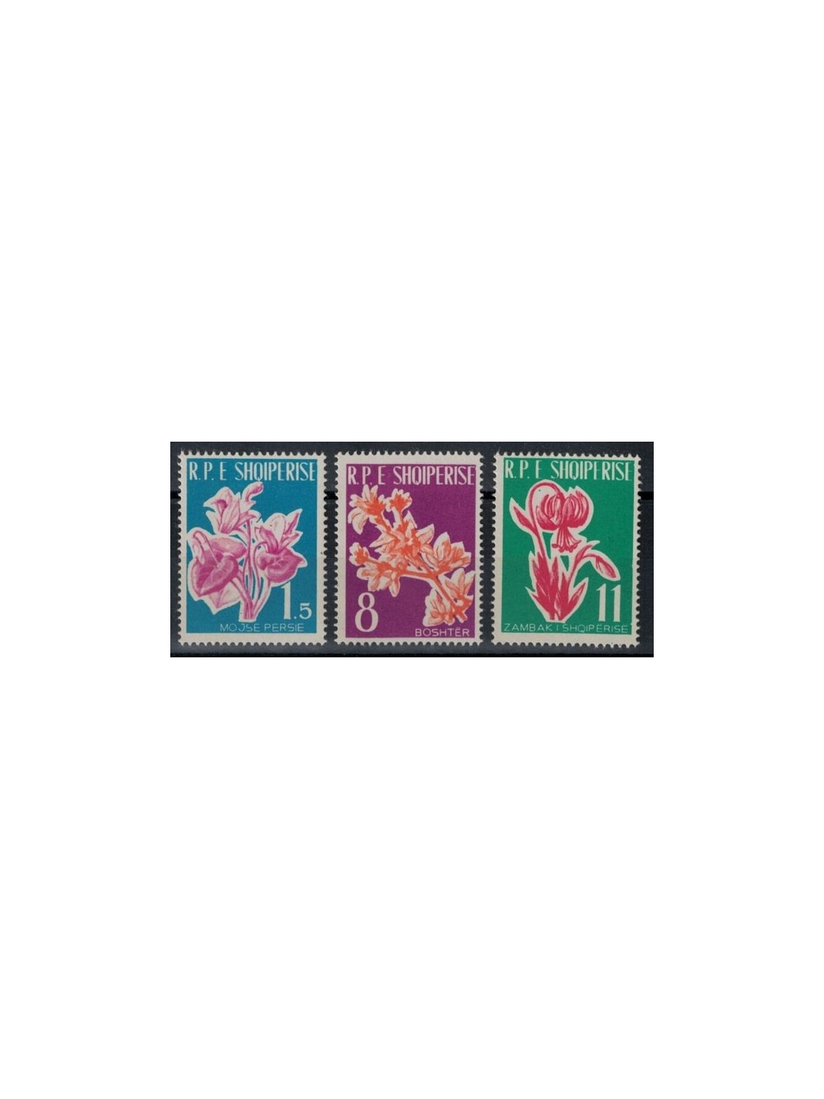 ALBANIA 1961 Flora, flowers 3v MNH**
