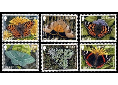 JERSEY 2012 Butterflies and moths 6v MNH**