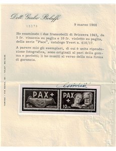 SVIZZERA 1945 Serie della pace 13v MNH** ©