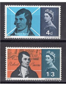 GRAN BRETAGNA 1966 Robert Burns 2v MNH**