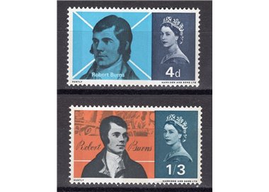 GRAN BRETAGNA 1966 Robert Burns 2v MNH**