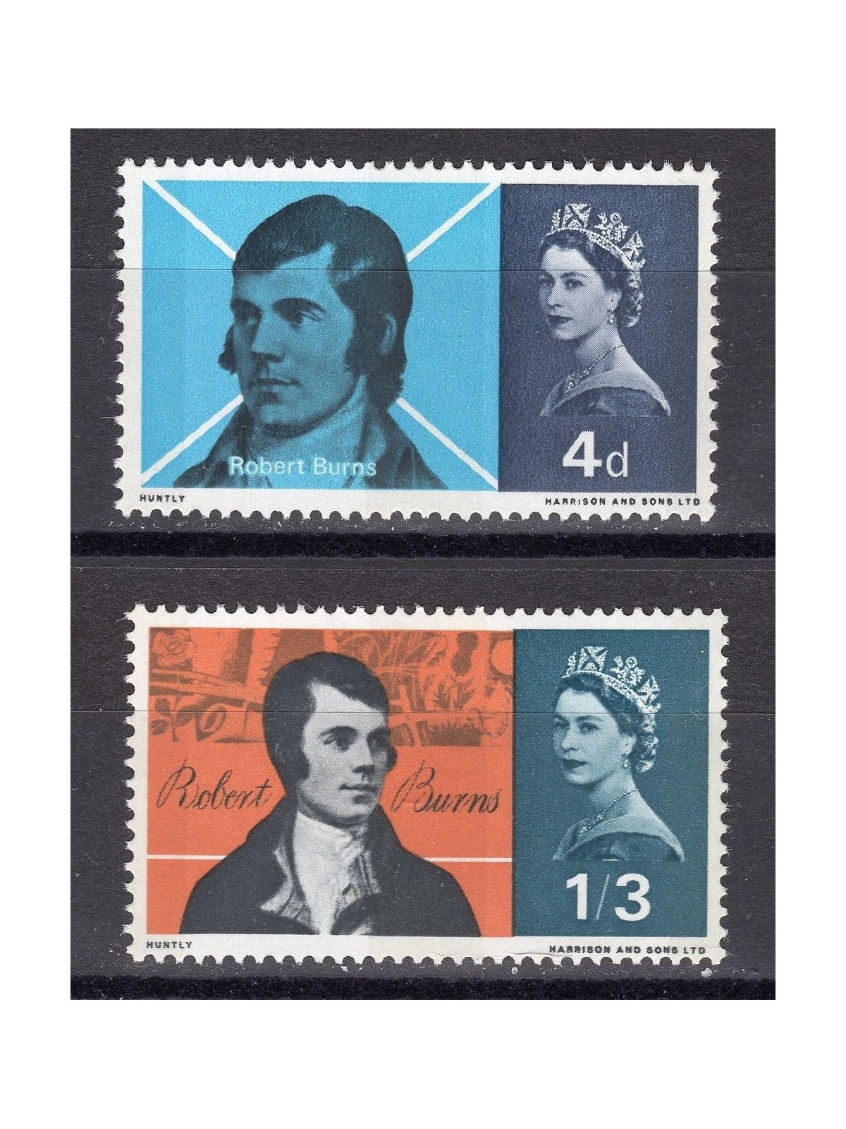 GRAN BRETAGNA 1966 Robert Burns 2v MNH**