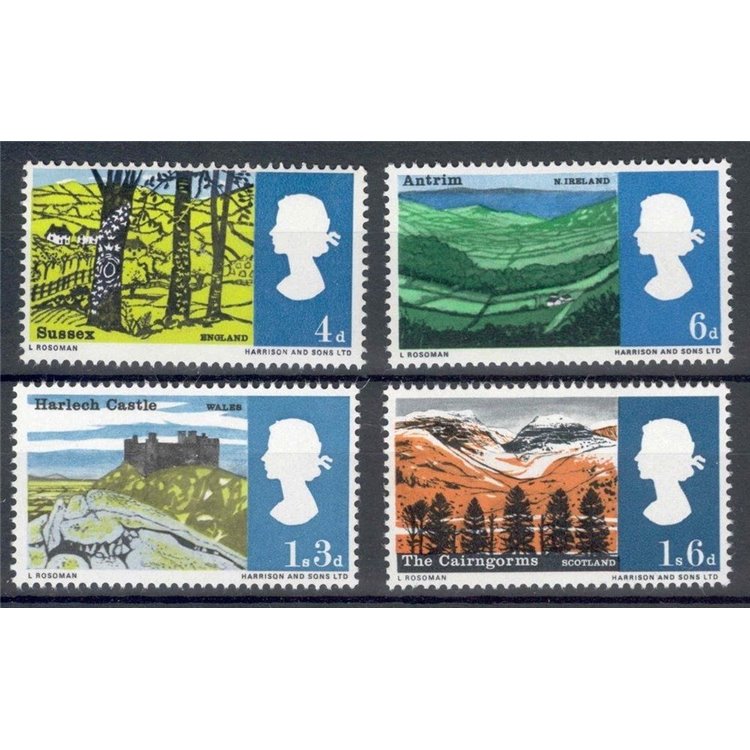 GREAT BRITAIN 1966 Landscapes, phosphorus 4v MNH**