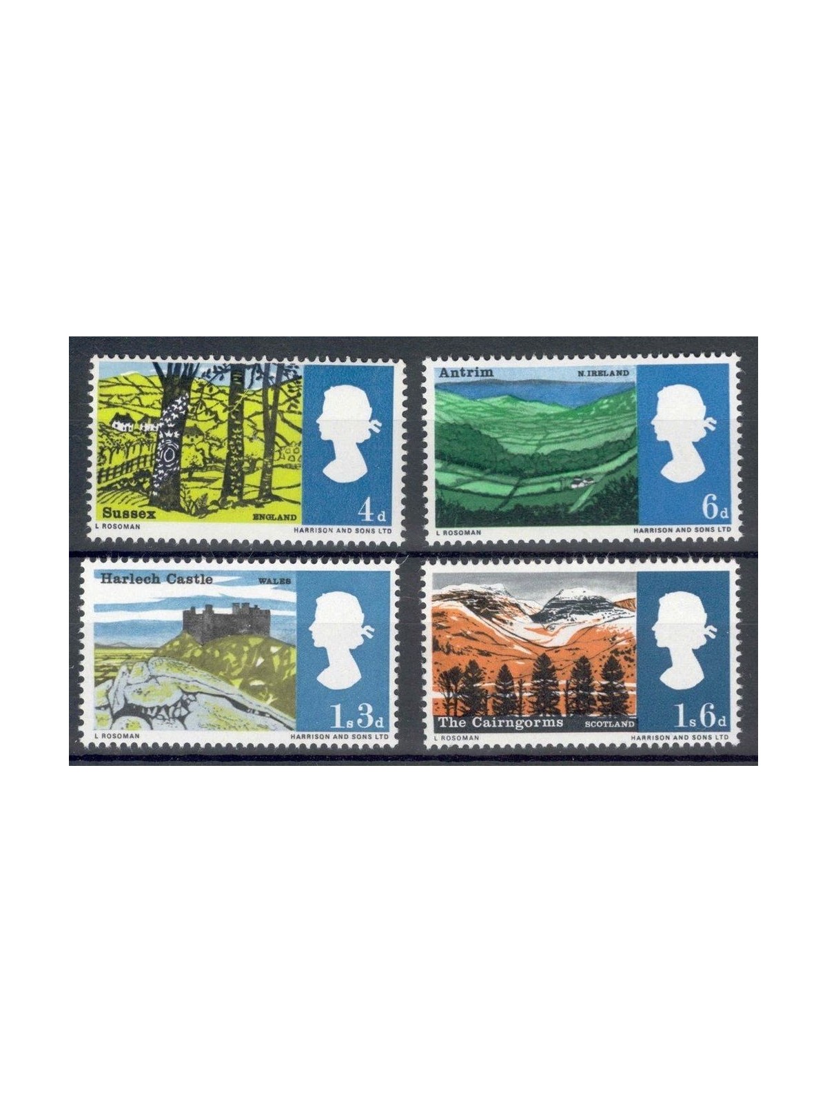 GREAT BRITAIN 1966 Landscapes, phosphorus 4v MNH**