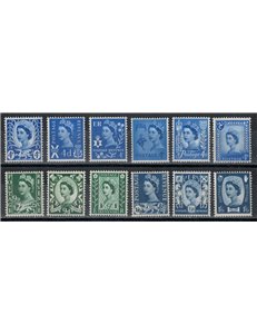 GRAN BRETAGNA 1966 Elisabetta II e simboli regionali 12v MNH**