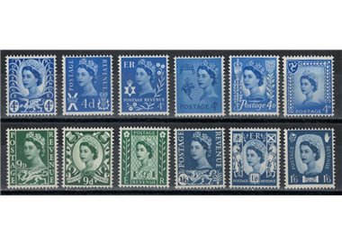 GRAN BRETAGNA 1966 Elisabetta II e simboli regionali 12v MNH**