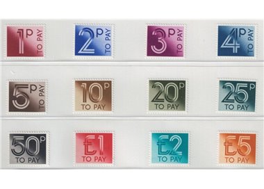 GRAN BRETAGNA 1982 Segnatasse 12v MNH**