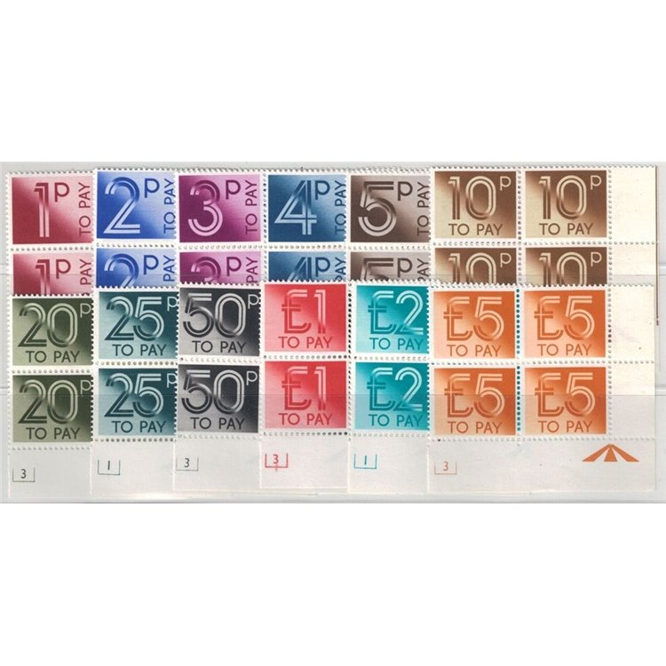 GREAT BRITAIN 1982 Postage Due 12v in block of four MNH**