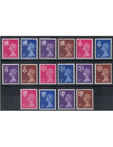 GRAN BRETAGNA 1971 Emblemi regionali 16v MNH**