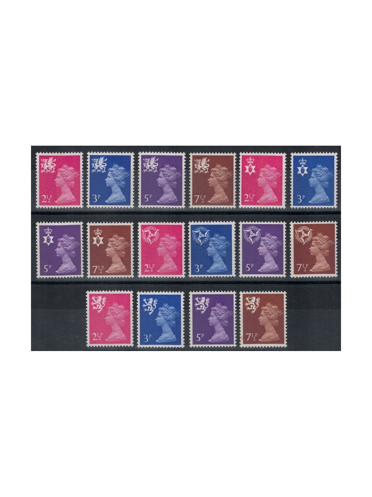 GRAN BRETAGNA 1971 Emblemi regionali 16v MNH**