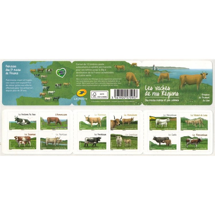 FRANCIA 2014 Fauna, mucche 12v in LB MNH**