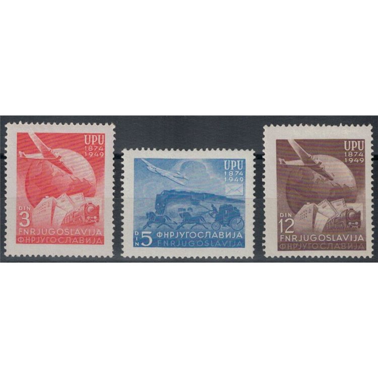 YUGOSLAVIA 1949 Anniversary UPU 3v MNH**