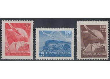 YUGOSLAVIA 1949 Anniversary UPU 3v MNH**